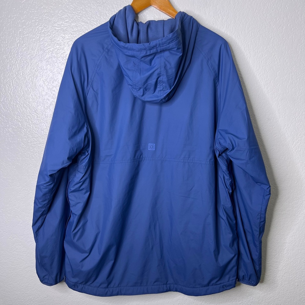 5.11 Tactical Warner Anorak Jacket Blue Mens Large Fleece Lined Hooded 1/4 Zip - Picture 4 of 8